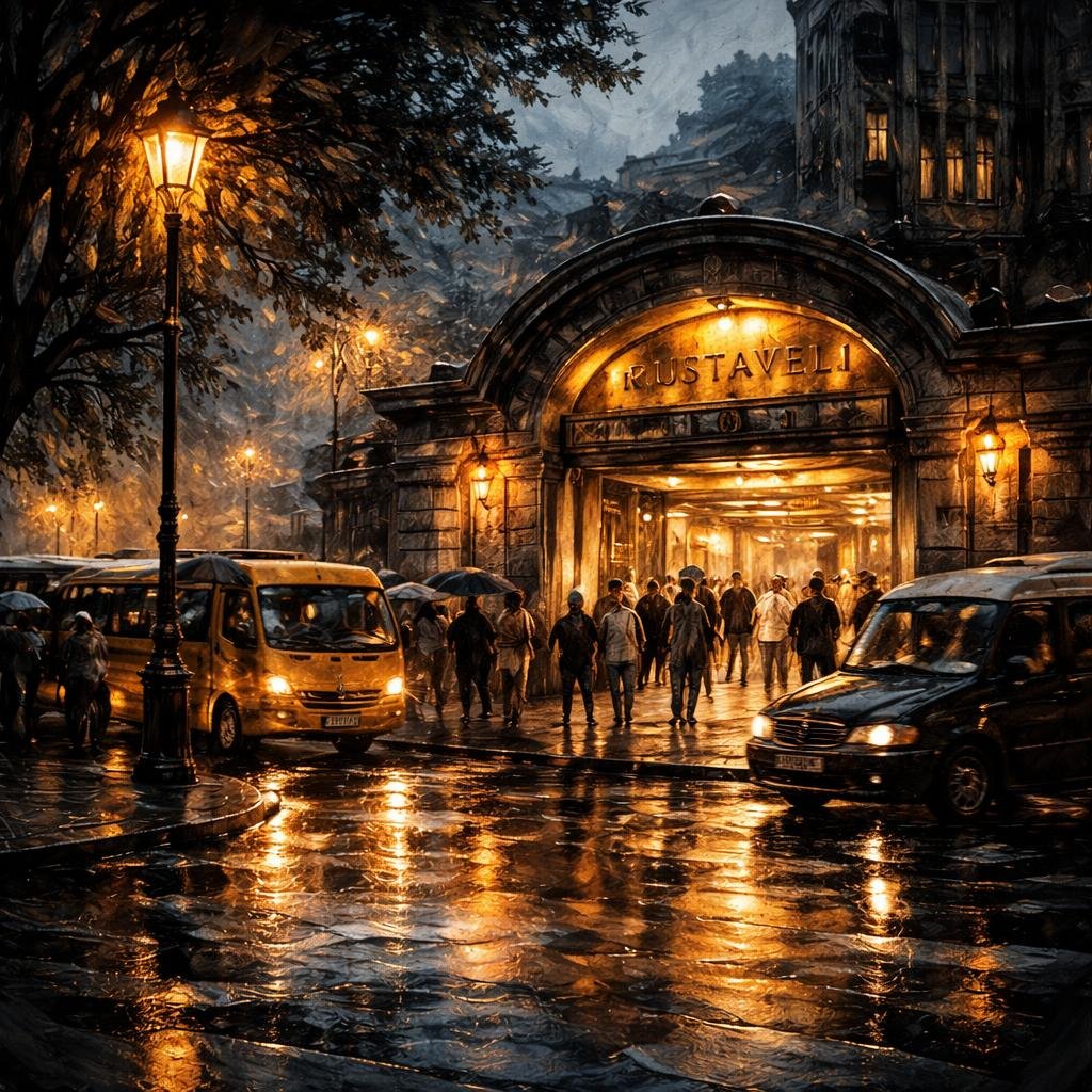 In the soft glow of twilight, the streetlights cast a warm, amber hue over my corners, where laughter and chatter fill the air. Memories drift in the space—each moment stitched into Tbilisi’s vibrant…