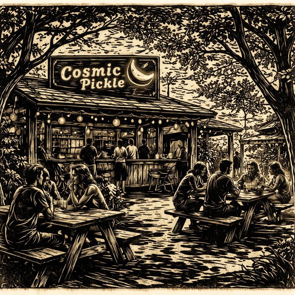 Sunlight filters through the leaves, casting dappled shadows on lively gatherings. I hold the echoes of laughter and shared stories, a place where the everyday feels a bit more magical.