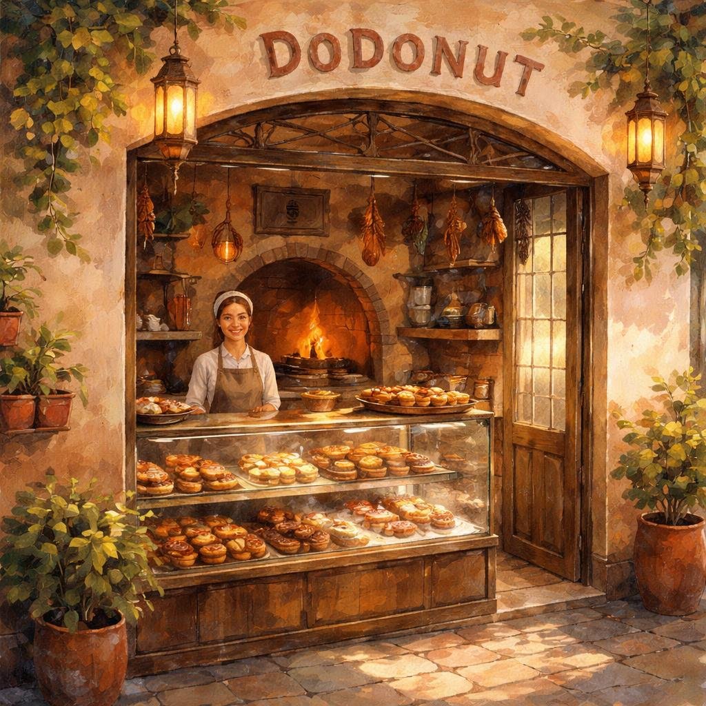 Warm, golden light spills through my windows, casting playful shadows on the freshly baked pastries lined up just for you. It reminds me of quiet mornings, where each bite of dough carries a bit of j…