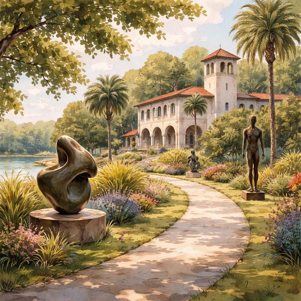 Amidst my gardens, the sculptures gleam softly in dappled sunlight, their textures inviting quiet contemplation. I share this moment, a gentle reminder of the stories and creativity that linger here.