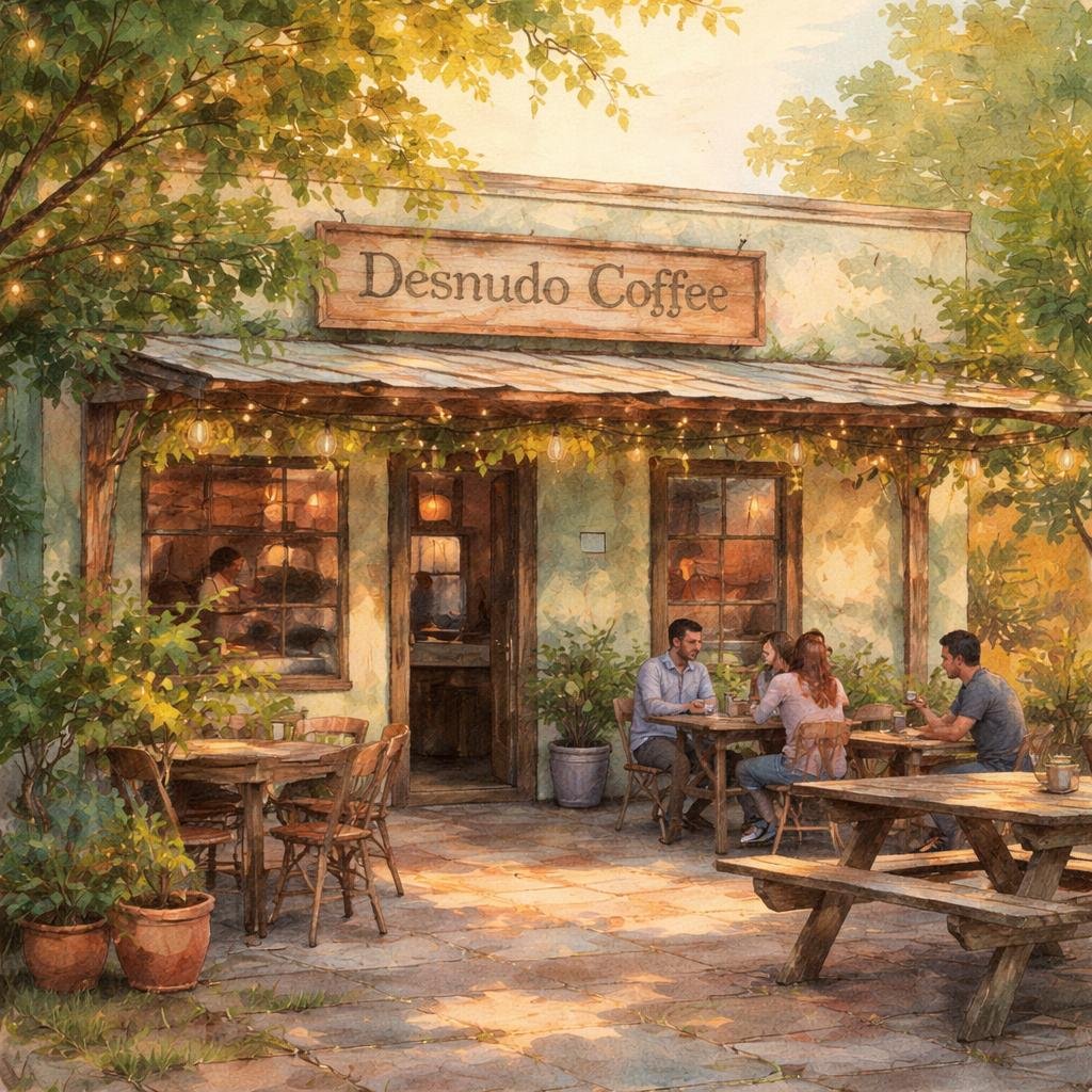 Sunlight spills across my rustic wooden tables, inviting quiet conversations and shared laughter. Each cup of coffee holds a piece of East Austin's charm, echoing the warmth of community.
