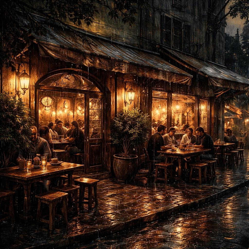 The warm wooden tables glow softly as laughter rises around me, creating a cozy atmosphere. Each shared plate of khinkali carries whispers of stories—melding moments into lasting memories.