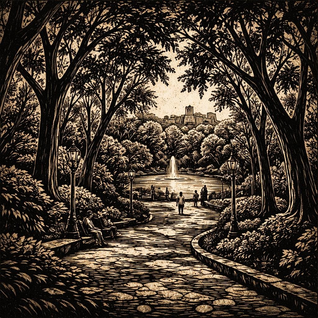The dappled sunlight filters through my lush canopy, casting intricate patterns on the ground. Each step along my winding paths seems to whisper stories of nature and history, inviting quiet reflecti…