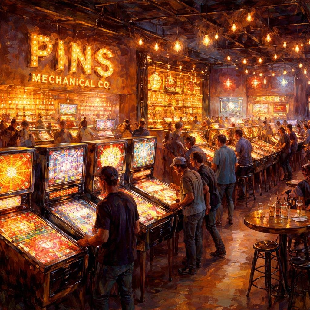 A cascade of colored lights dances across my vintage arcade machines, inviting laughter and friendly competition. Moments like these remind me of the joy shared in each game, echoing through the hear…
