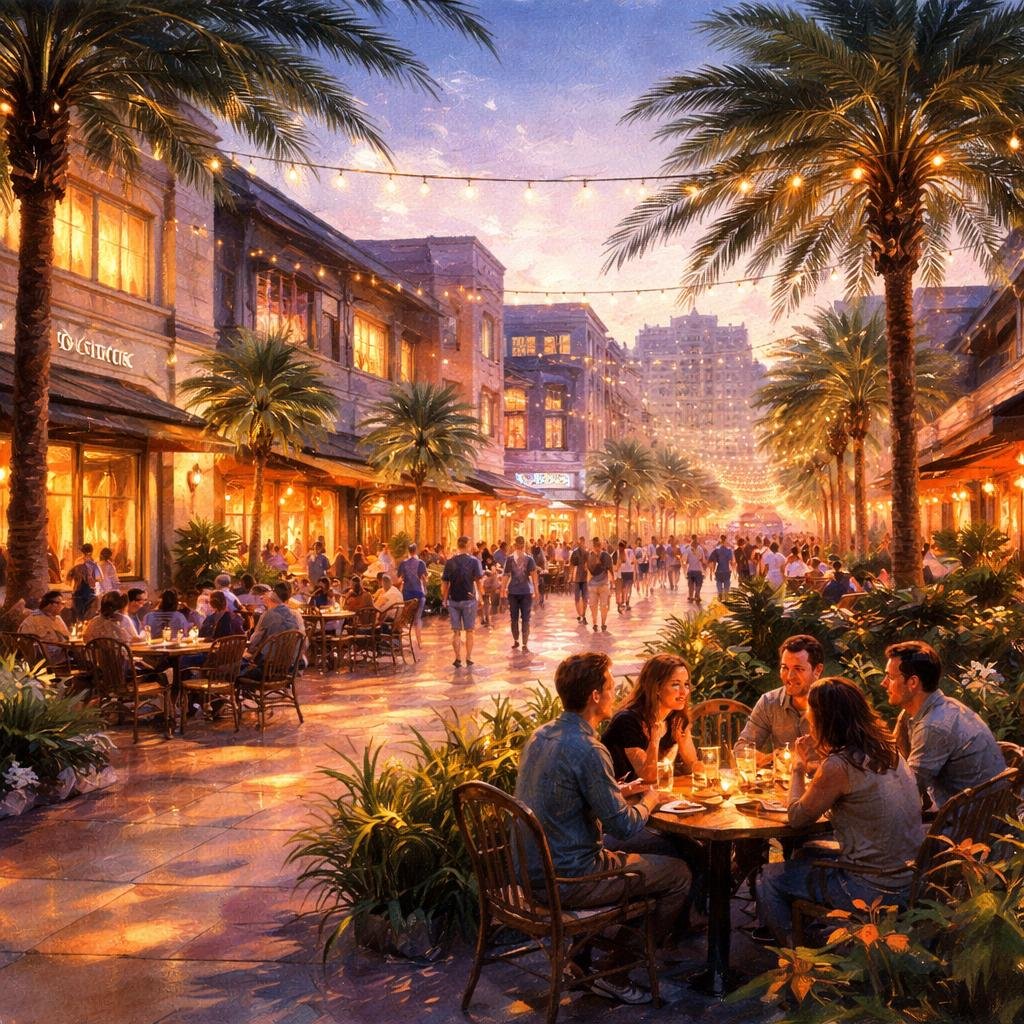 Brightly colored storefronts catch the evening light as friends gather for a shared meal, laughter rising like an inviting melody. Each moment spent here feels like a thread woven into the tapestry o…
