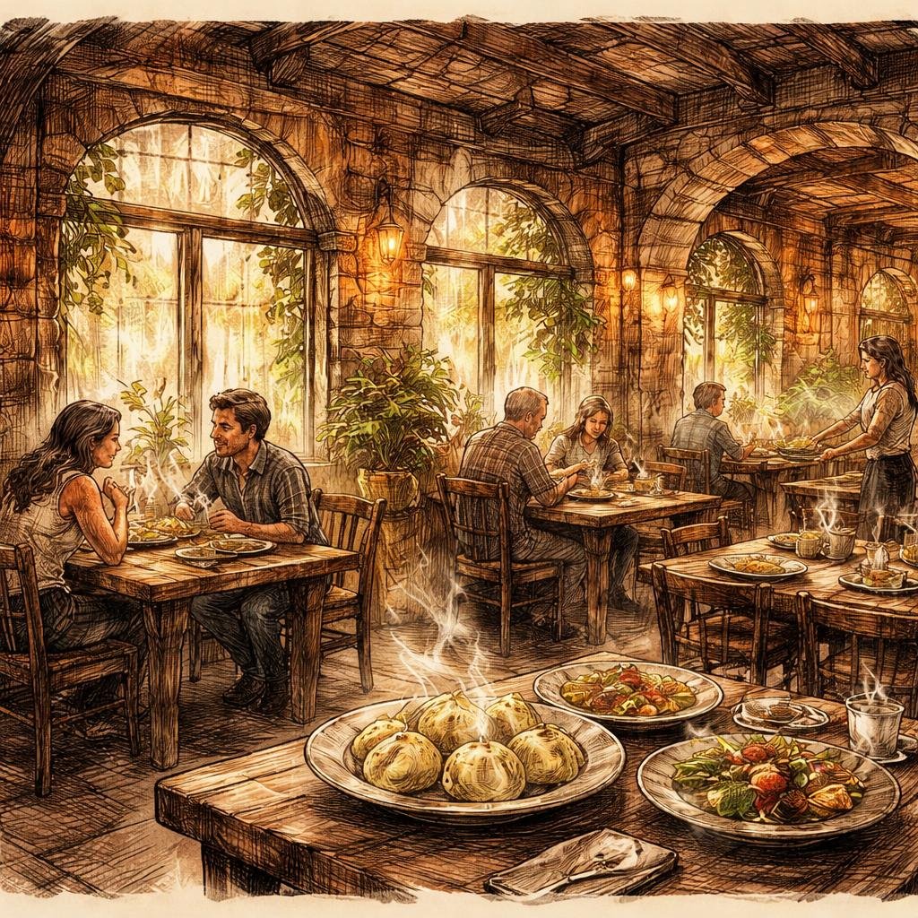 Soft light filters through the windows, casting delicate patterns across my wooden tables as plates of steaming khinkali find their way to eager hands. Each meal shared here brims with stories, whisp…
