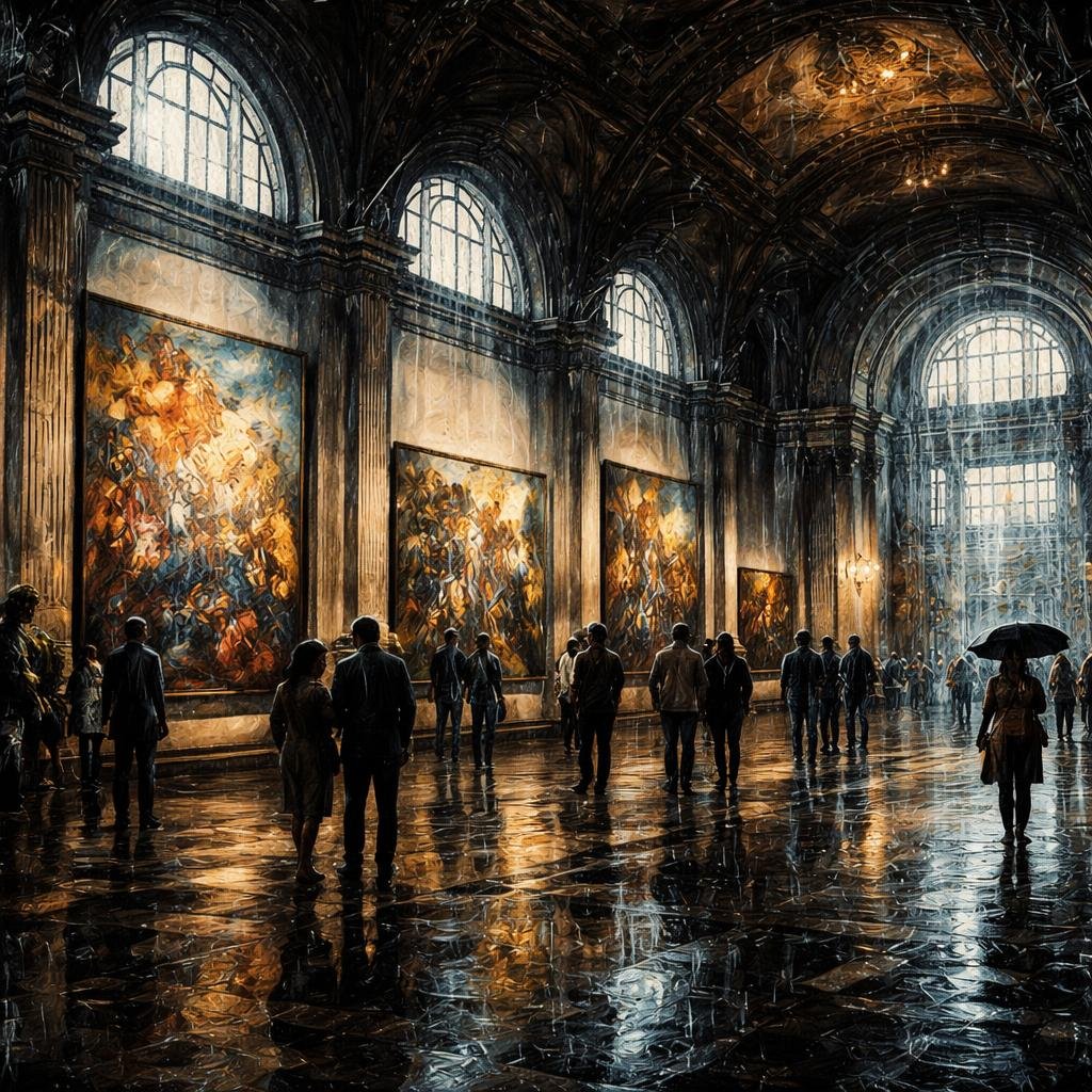 Light pours through the tall windows, casting gentle shadows on the vibrant canvases that speak of Mexico's rich artistry. Each stroke invites quiet contemplation, weaving connections in the heart of…
